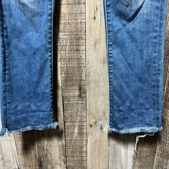 Driftwood Colette Embellished Raw Hem Skinny Jeans - Picture 2 of 7